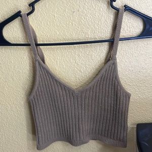 XS brown Wild Fable crop top with adjustable straps